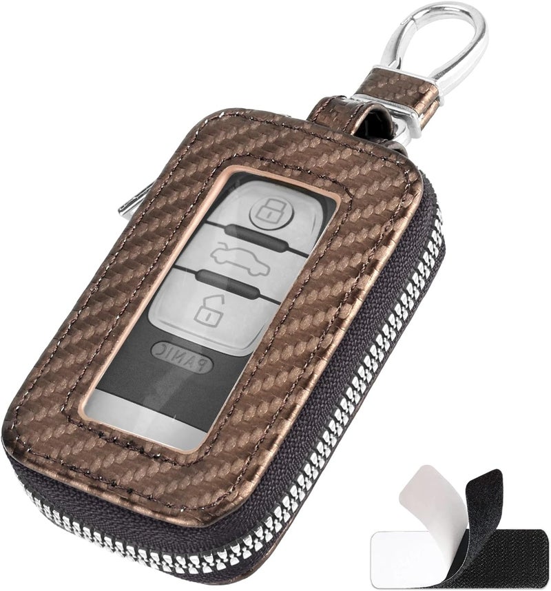 vvag Premium Car Key Fob Case Genuine Leather Car Smart Key fob Holder Car Remote Keychain Bag Universal - Image 1
